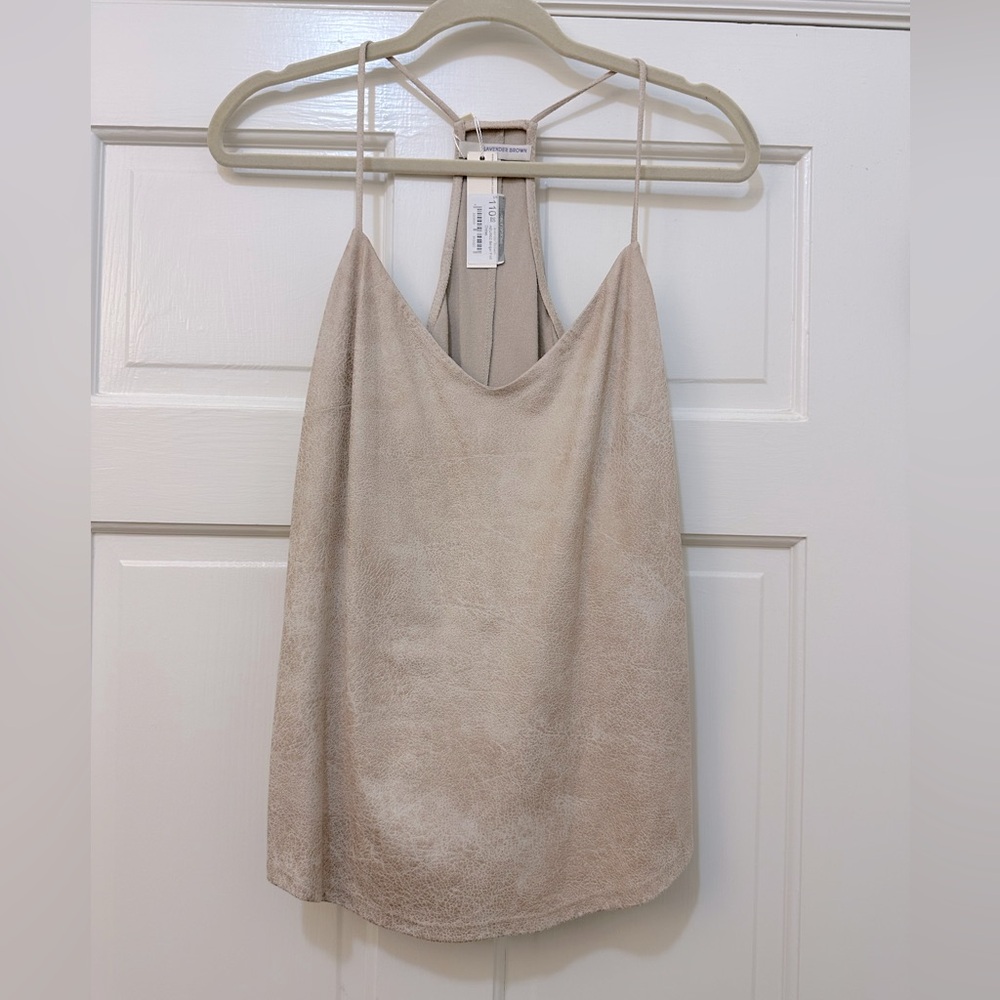 NWT- Lavender Brown suede tank top